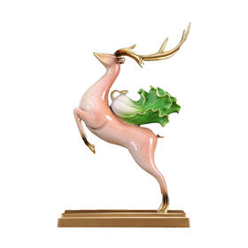 E-YM-FK196  彩铜工艺  一鹿有财摆件 （140*90*290）