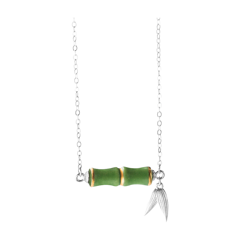 凡华造物竹节项链女925银小众设计锁骨链轻奢吊坠