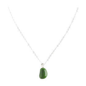 M-FH-P10302052果喜925银吊坠绿色（小款） 锁骨链925银小众设计原创新中式项链女