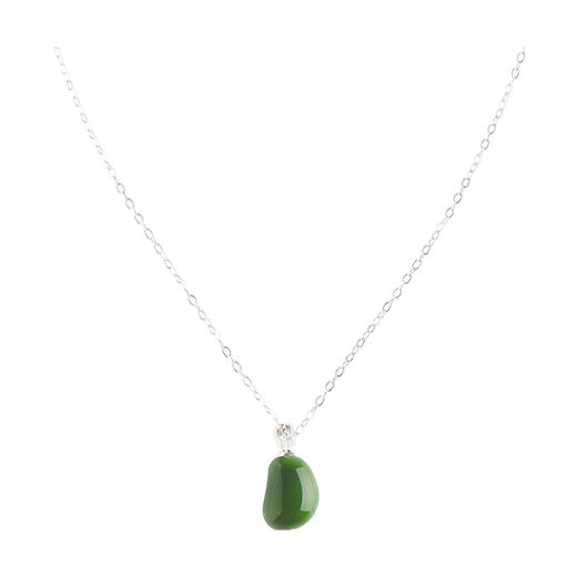 M-FH-P10302052果喜925银吊坠绿色（小款） 锁骨链925银小众设计原创新中式项链女 商品图0