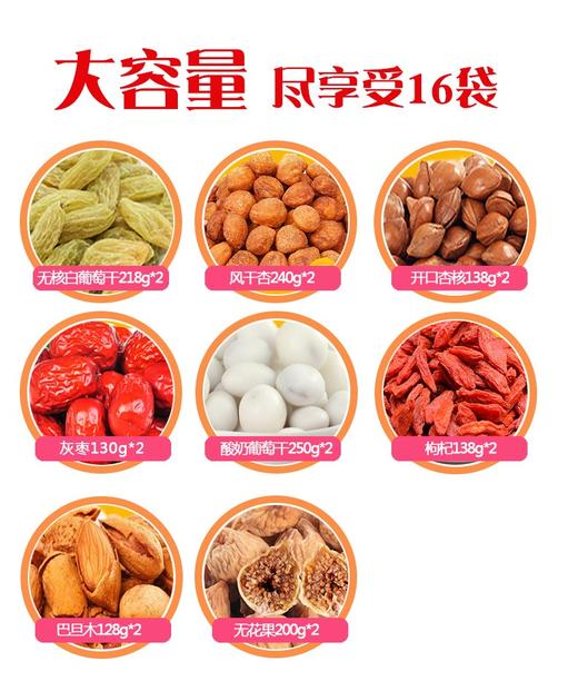 【严选】【16袋大容量 无花果巴旦木等 送礼表心意】新疆八大怪全家福礼盒2800g/盒   （厂家直发） 商品图3