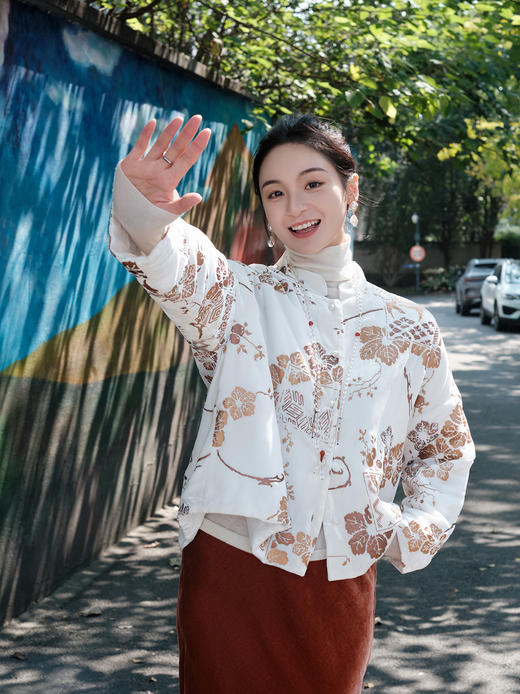 盛唐牡丹|丝绒烫金双面穿外套-不夹棉 商品图0