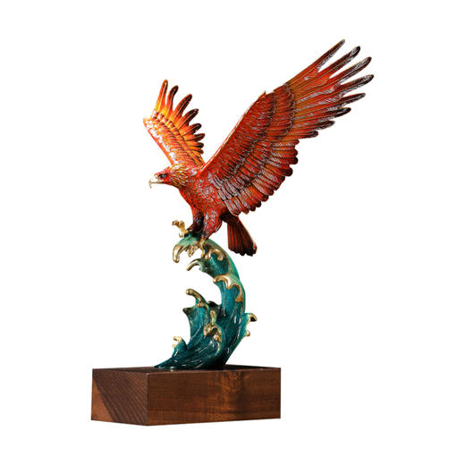 E-YM-B-B184 大展宏图 纯铜雄鹰摆件26.5*25*34全铜办公室桌面装饰品公司开业乔迁礼品 商品图0