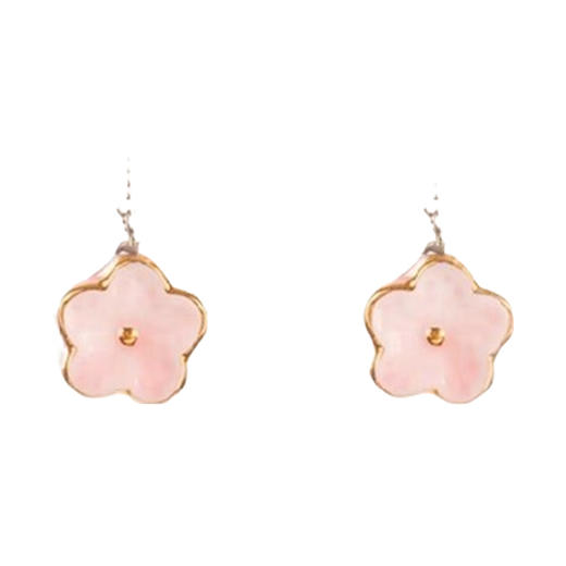 凡华造物桃之夭夭925银耳钉女气质高级珍珠耳环小众设计感耳饰 爱情花语桃之夭夭925银耳钉 商品图0