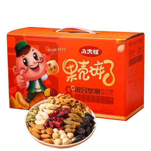 【严选】【5种坚果 3种果干 科学搭配0添加】新疆八大怪果壳碎了每日坚果（8种配料）750g/盒  （厂家直发） 商品图1