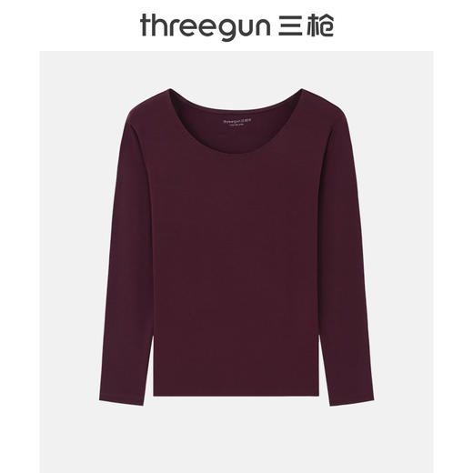 Threegun三枪 【维耐寒薄加暖】圆领女士长袖上衣打底衫-23086A211 商品图0