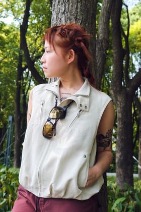 拉链工装背心夹克