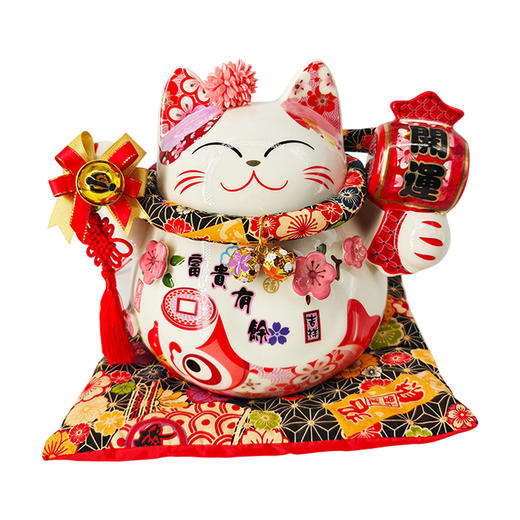 9寸富贵有余招财猫存钱罐（21*17*20）开业礼生日礼物 陶瓷存钱储蓄罐收银台开业 商品图0