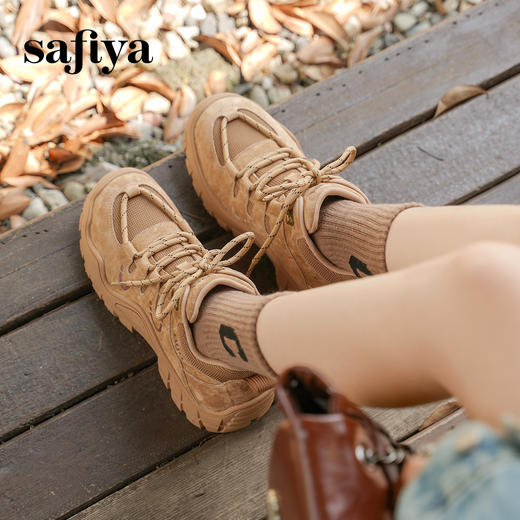 预售12天|Safiya/索菲娅2025秋冬徒步登山防滑厚底复古工装休闲户外鞋 SFD4112405 商品图8