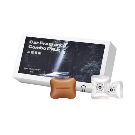 D-FFXF-SJC-001真皮车载香氛礼盒 汽车出风口摆件男士车用香水真皮沉香乌木车内装饰 商品图0