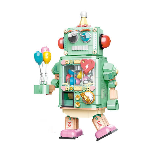 JAKI佳奇积木扭蛋机器人益智拼装玩具抓娃娃机儿童礼物男女孩桌游 商品图0
