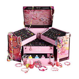 凯卡西女儿的宝藏公主首饰盒水晶串珠手项链礼盒儿童生日六一礼物