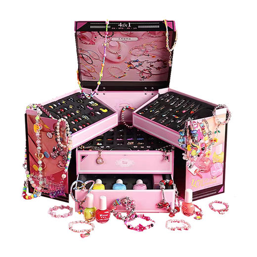 凯卡西女儿的宝藏公主首饰盒水晶串珠手项链礼盒儿童生日六一礼物 商品图0