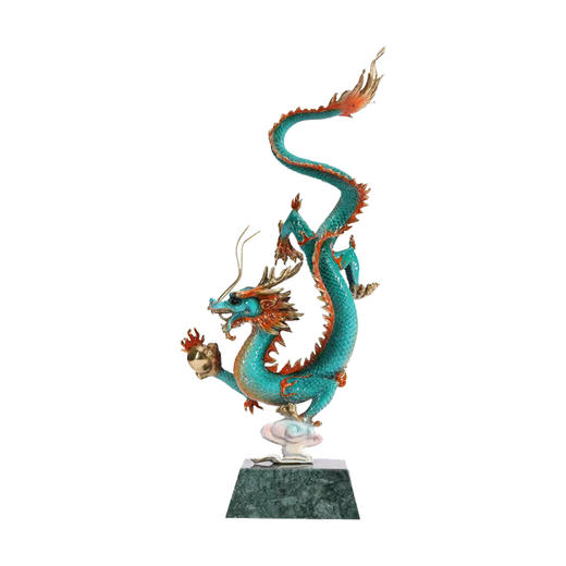 全铜《财富兴隆》龙摆件招财生肖龙书房工艺品家居办公室招财礼品龙腾四海纯铜摆件客厅书房办公室玄关新中式摆件 商品图0
