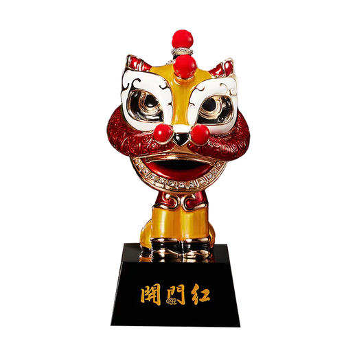 E-N-H0388 诺诗曼 开门红 珐琅(醒狮)摆件 国潮醒狮摆件珐琅彩高端家居客厅 商品图0