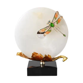 蜻蜓玉石平安扣摆件客厅书房办公室玄关新中式摆件新婚贺礼乔迁贺礼