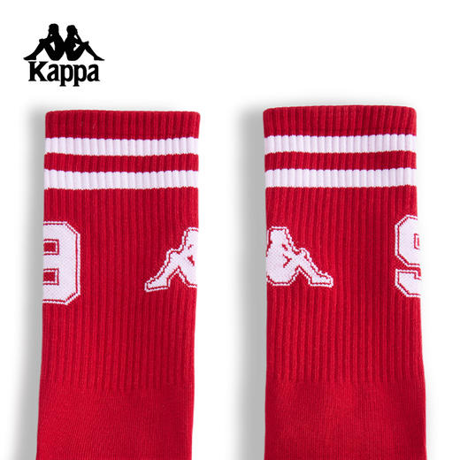 Kappa卡帕背靠背复古运动长筒袜男2024新年红休闲高腰跑步袜子女款K0F28WG86 商品图3