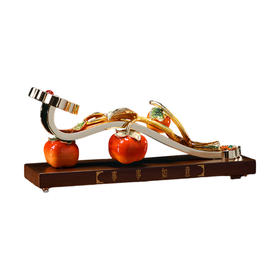 富贵如意（胡桃木底座）客厅书房办公室玄关新中式摆件