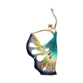 彩铜大漆工艺 孔雀美女 客厅书房办新中式轻奢摆件新婚贺礼乔迁贺礼