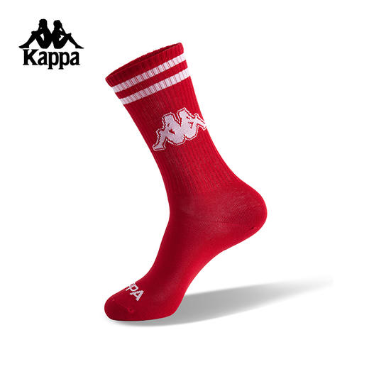 Kappa卡帕背靠背复古运动长筒袜男2024新年红休闲高腰跑步袜子女款K0F28WG86 商品图0