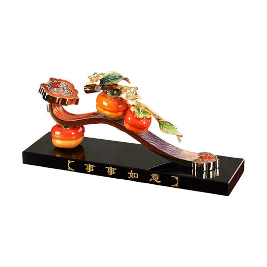 E-ZL-M913 事事如意摆件 黑水晶 底座 商品图0