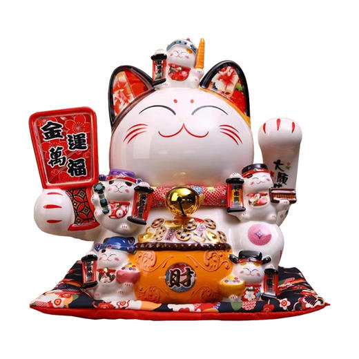 K-FYM-16寸招财猫存钱罐 开业摆件礼品居家玄关创意陶瓷 商品图0