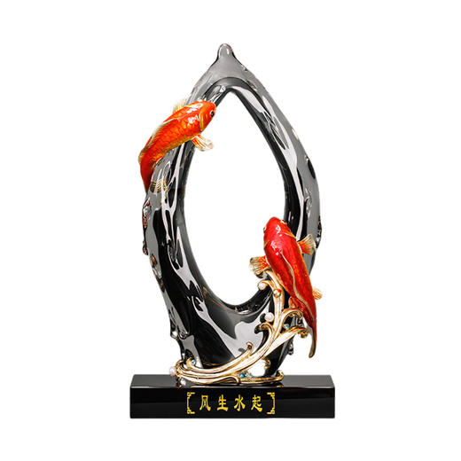 E-ZL-M908 如鱼得水珐琅彩摆件 风生水起 商品图0