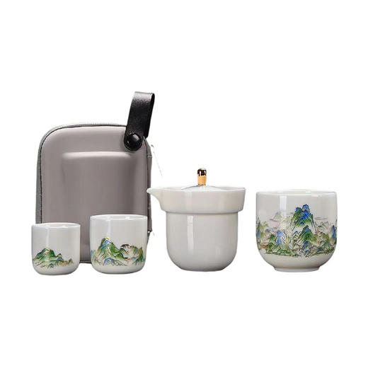 B-QXCY-2032 青绿江山旅行茶具快客杯 商品图0