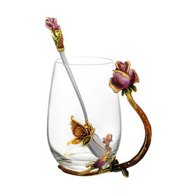 B-LB-14716J/14713/14718J 罗比罗丹 玫瑰之约水杯珐琅彩花茶杯