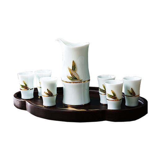 罗比罗丹 珐琅 节节高升酒具 竹报平安陶瓷轻奢时尚家居 商品图0