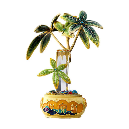 罗比罗丹珐琅彩工艺聚宝盆发财树摆件客厅办公室招财摆件开业礼品罗比罗丹 珐琅发财树 （20*14.5*26CM）开业礼 礼品 商品图0