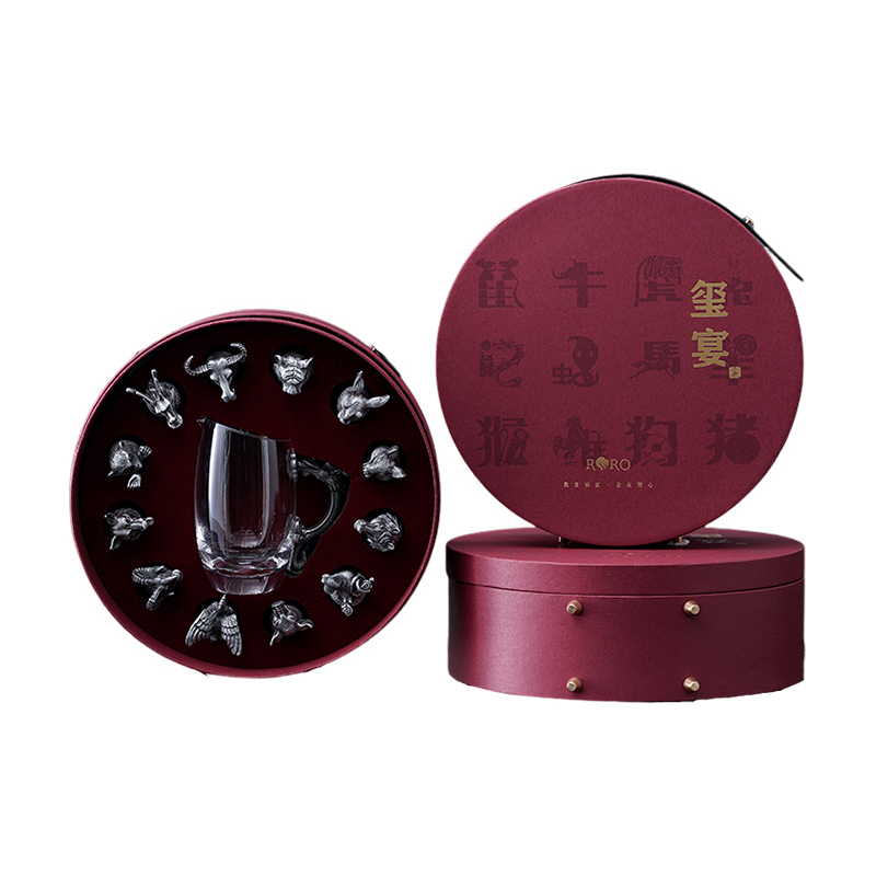罗比罗丹十二生肖玺宴白酒杯套装创意商务礼品