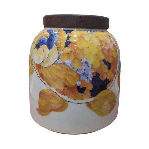 B-DY-6602 涂涂 玛瑙粉手绘 大鱼茶叶罐 商品图0