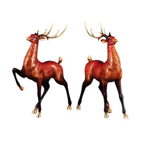 大漆工艺纯铜九色鹿摆件创意摆设家居客厅电视柜卧室装饰品商务礼品