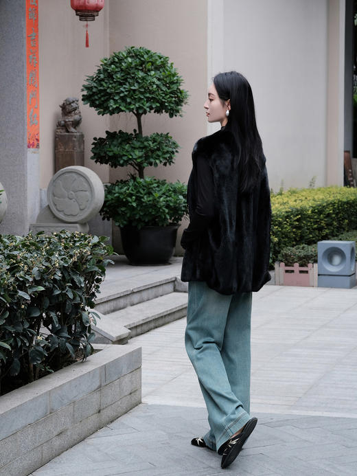 盛唐婧|爆款薄绒直筒牛仔裤&手拿包(粉色丝绒) 商品图4