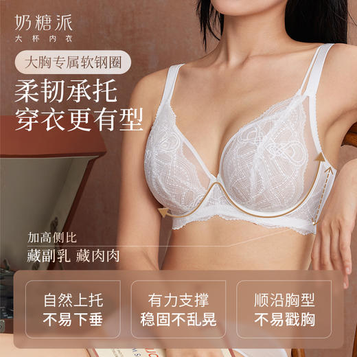 奶糖派华尔兹蕾丝全罩杯文胸秋冬承托聚拢防下垂法式优雅内衣女 商品图3