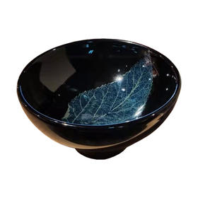 曾勇 吉州窑木叶天目盏主人杯 冰蓝叶 茶道 茶具 茶品 木叶盏 主人杯
