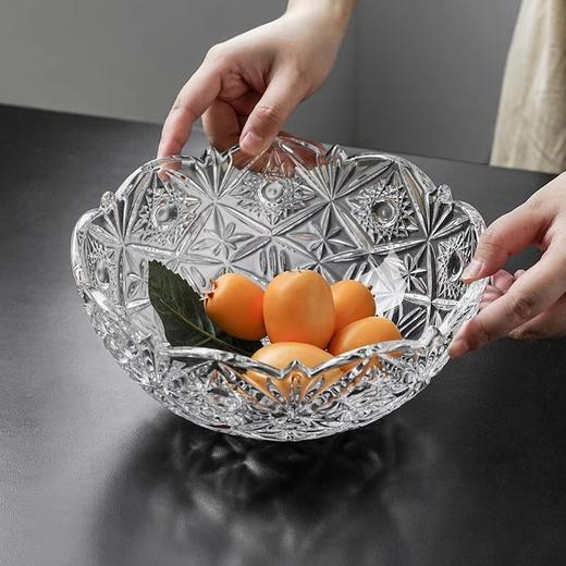 捷克进口BOHEMIA 水晶玻璃水果盘 客厅茶几果盆欧式复古果斗果碗波西米亚风车果斗22cm带盖糖缸15cm 商品图1