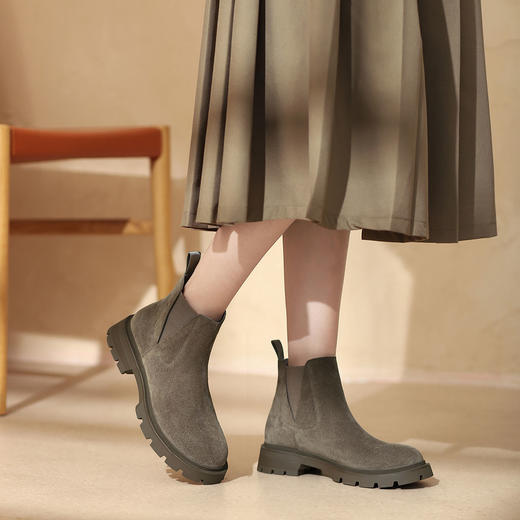 西村名物2022年冬季新款（延续款）超轻厚底舒适防滑切尔西靴T22DS45381 商品图3