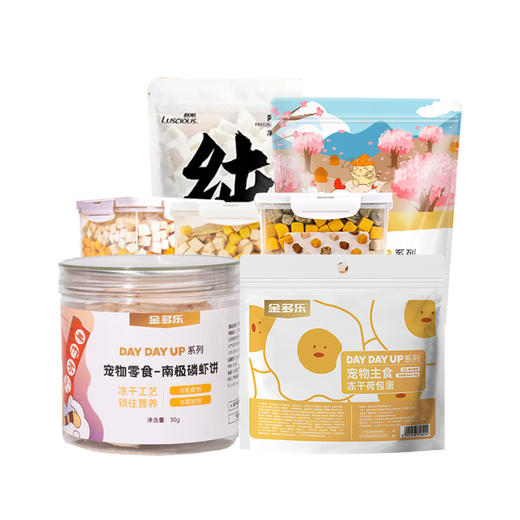 金多乐冻干鸡小胸鸡肉粒冻干桶/路斯鸡肉冻干/冻干猫草饼鸡肉猫草饼干/云杉排毛冻干/虾仁/冻干汤块 商品图1