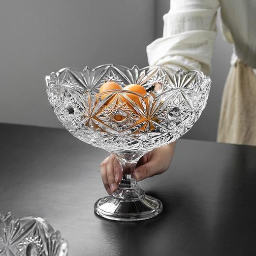 捷克进口BOHEMIA 水晶玻璃水果盘 客厅茶几果盆欧式复古果斗果碗波西米亚风车果斗22cm带盖糖缸15cm 商品图2