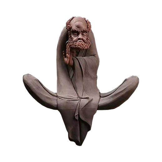 陶知然大师级纯手工紫砂 达摩-禅悟  书房茶台摆件新中式 创意 时尚 大气 精美 摆件 商品图0