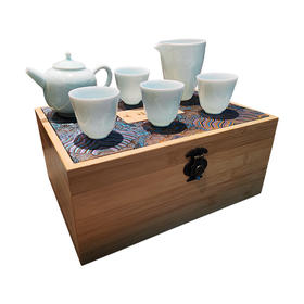 朴玉堂云祥影青茶具套装客厅办公室会客功夫茶具高档礼盒装 茶道 茶杯