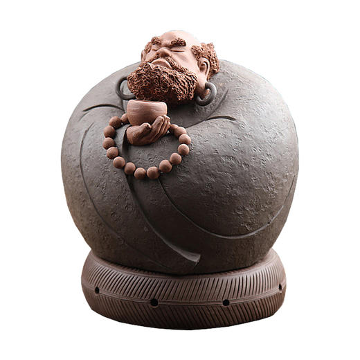 陶知然 大师级纯手工 达摩香炉(持钵） 书房茶台摆件新中式 时尚 大气 精美 商品图0