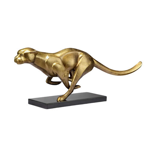 奔跑 纯铜热着色 豹子 开业礼高档家居摆件 时尚 大气 豹 摆件 商品图0