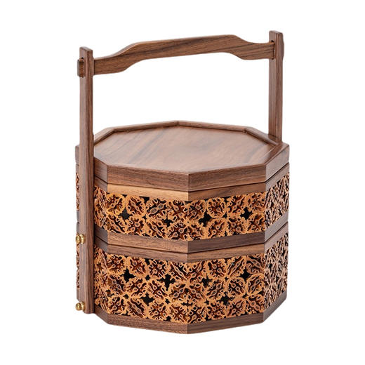 核美系列 八角双层提篮 复古风宫廷风便携提篮 商品图0