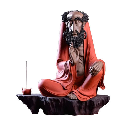 陶知然 大师级纯手工  达摩禅修 玄关摆件新中式家居摆件开业礼 时尚 大气 精美 摆件 商品图0