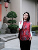 瑕疵盛唐牡丹| 双龙团纹真丝花蕾缎马甲-红色 [特价品](特殊商品不退不换) 商品缩略图3