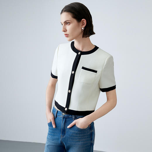 EITIE爱特爱春季新款时尚百搭短款外套女7703406 商品图2