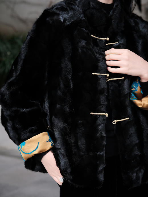 下架|盛唐牡丹 |新中式水貂漳缎外套 商品图2